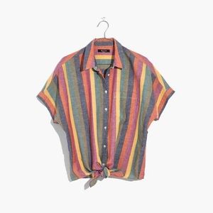 Madewell Short-Sleeve Tie-Front Shirt